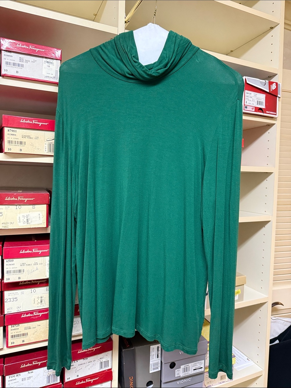 Lafayette 148 New York Emerald Green Turtle Neck Long Sleeve Top